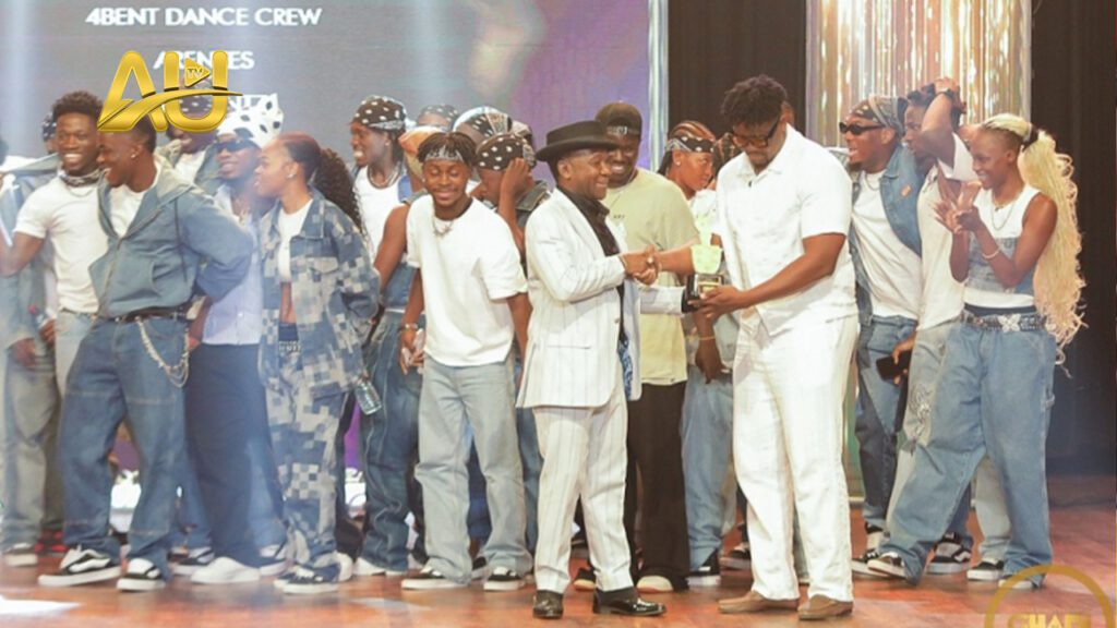 Dancegod Lloyd, Afronitaaa, Abigail, and DWP Academy receiving awards at GHADI Awards 2025
