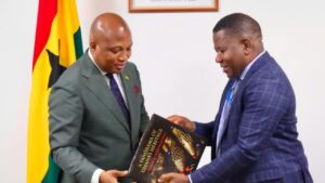 Read more about the article UNITED NATIONS EDUCATIONAL, SCIENTIFIC, AND CULTURAL ORGANIZATION (UNESCO) REPRESENTATIVE TO GHANA, H.E EDMOND MOUKALA PAYS A COURTESY CALL ON THE MINISTER FOR FOREIGN AFFAIRS, HON. SAMUEL OKUDZETO ABLAKWA (MP)
