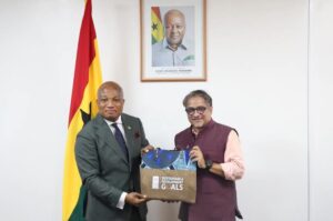 Read more about the article THE RESIDENT REPRESENTATIVE OF THE UNITED NATIONS DEVELOPMENT PROGRAMME (UNDP) TO GHANA, MR. NILOY BANERJEE, PAYS A COURTESY CALL ON THE MINISTER FOR FOREIGN AFFAIRS,HON. SAMUEL OKUDZETO ABLAKWA (MP)