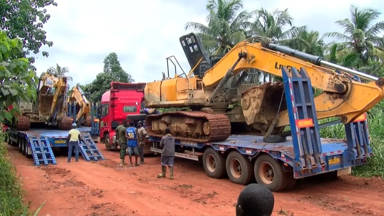 You are currently viewing Galamsey Crackdown: 13 Excavators Seized, Suspects Arrested in Ashanti